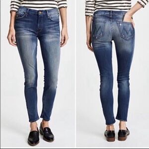 WJ160 Women’s MOTHER High Waisted Crop Looker Skinny Tequila Truth Jeans 24